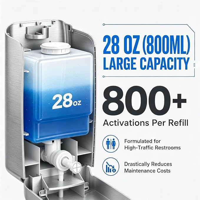 interhasa! Commercial Hand Soap Dispenser Wall Mount | Dual-Lock Design - Image 2