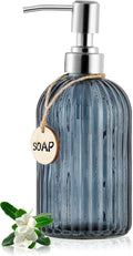 MOCLIF 16 OZ Soap Dispenser，Tempered Glass Clear Vertical Stripe by MOCLIF