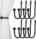 VRSS 6" L x 3" W Wall Mount Curtain Tiebacks Drapery Holdbacks Black, Curtain by VRSS