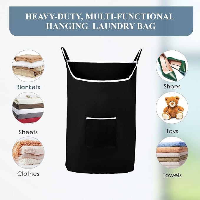 TFLC X-Large Hanging Laundry Hamper bag, 20x3.75x31" - Image 5