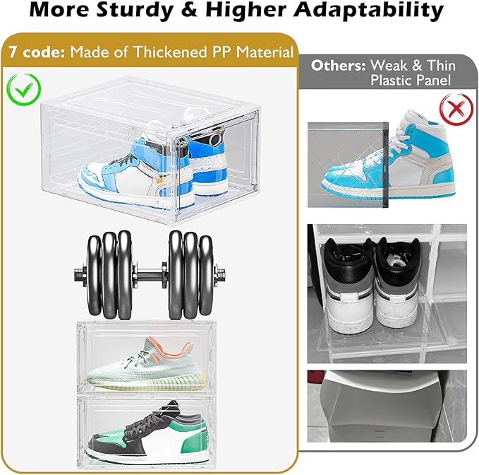 12 Pack Shoe Organizer, Stackable Shoe Storage Boxes - Image 5