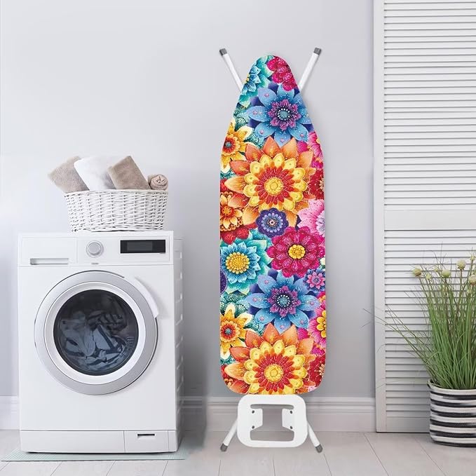 Colorful Flowers Ironing Board Cover Retro Dahlia Floral Iron Board Covers - Image 3
