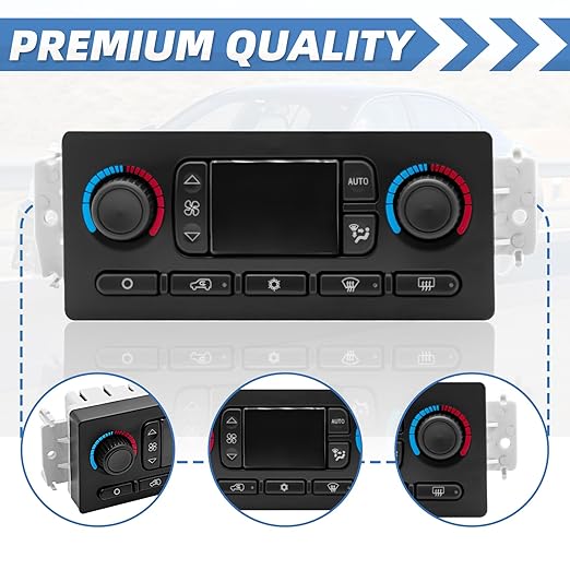 599-211XD A/C Heater Climate Control Module Panel Switch for 02-09 Chevy Silverado Suburban Tahoe Trailblazer Avalanche GMC Sierra Yukon Envoy Cadillac Escalade Rainier Hummer Bravada, OE# 10367041