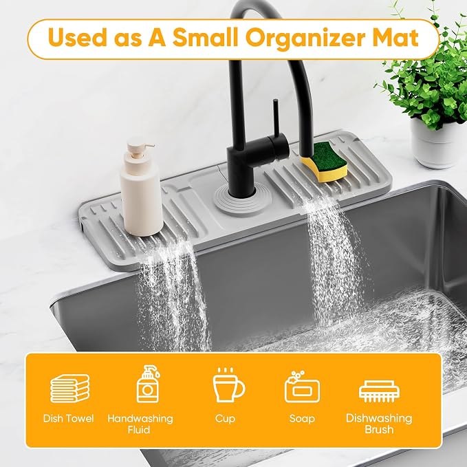 14.6 inch Faucet Mat for Kitchen Sink Splash GuardKitchen Sink Faucet Mat - Image 8