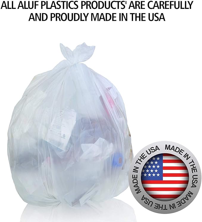Aluf Plastics 55-60 Gallon Clear Trash Bags - Image 7