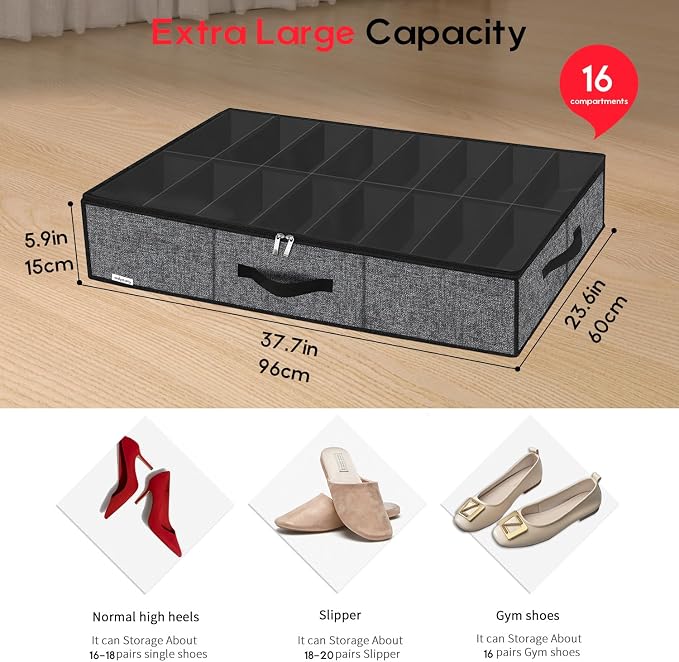Onlyeasy Sturdy Under Bed Shoe Storage Organizer - Image 2