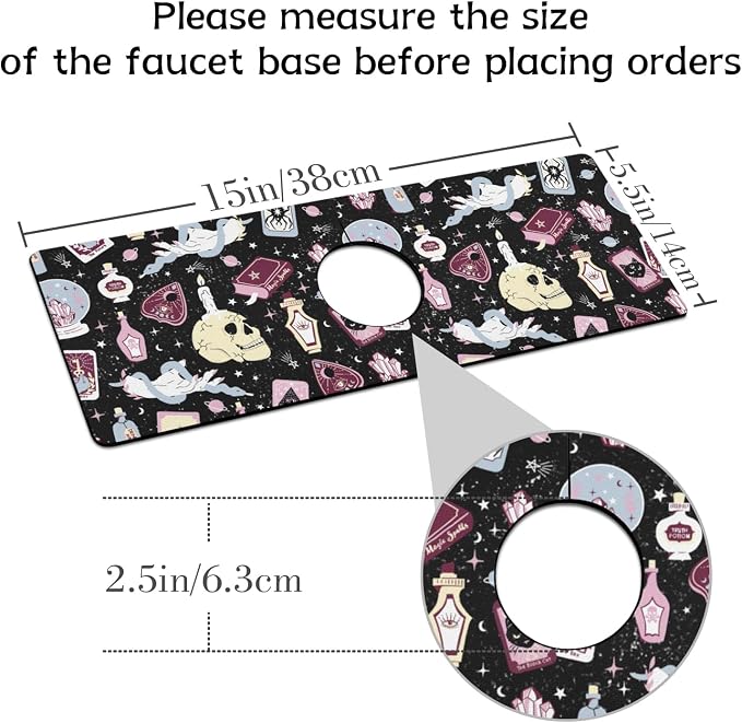 Halloween Kitchen Sink Splash Guard Faucet Mat, Farmhouse Sink Splash Guard - Image 2