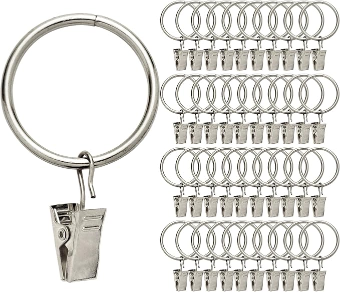 40 Pack Rings Curtain Clips Rustproof Metal Window Drapery Decorative Clips by Fivebop