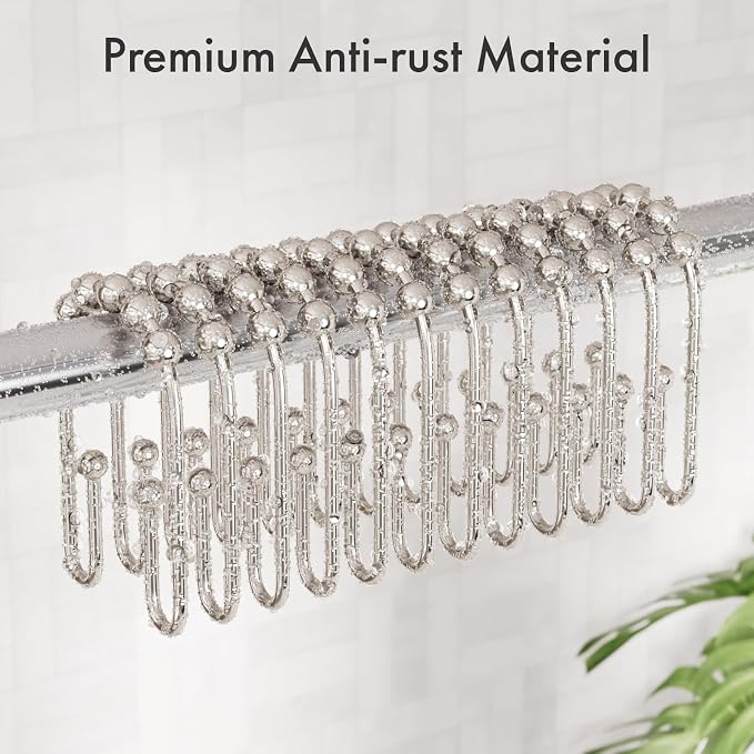 AmazerBath Shower Curtain Hooks, Metal Shower Curtain Rings Rust Proof - Image 5