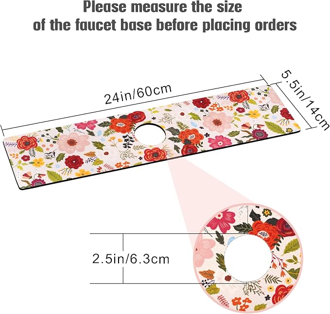 Sink Faucet Absorbing Mat, 2 Pack Drying Mat Around Faucet Sink Splash Guard - Image 2
