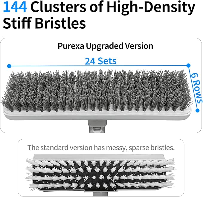 Floor Scrub Brush with 55" Long Handle, 2-in-1 Floor Brush with Built-in - Image 5