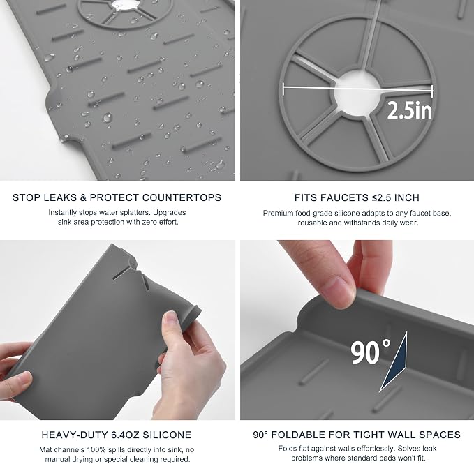 Kitchen Sink Splash Guard Silicone Faucet Mat - Image 5