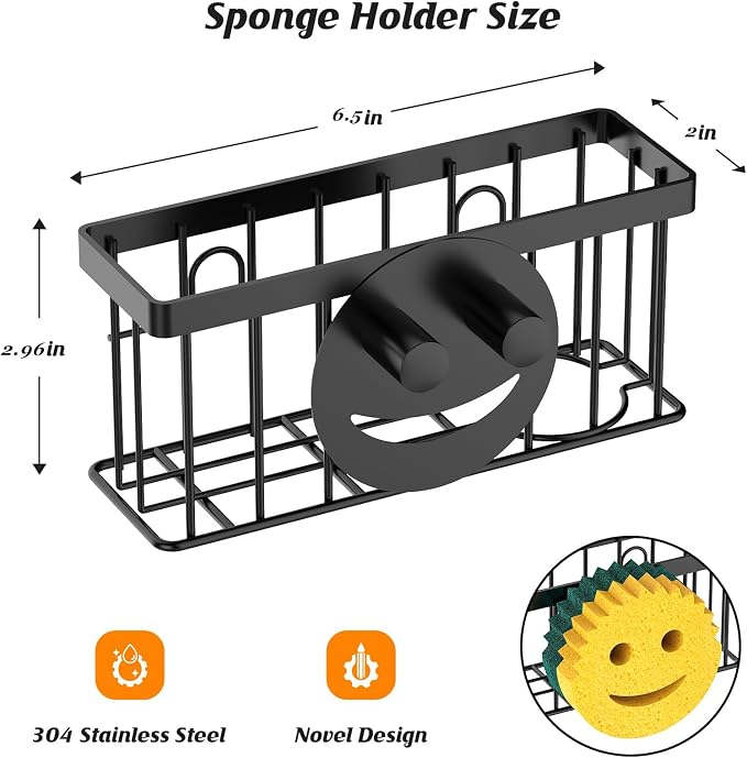 MURLONG Sponge Holder Smiley Face, Sink Organizer - Image 2