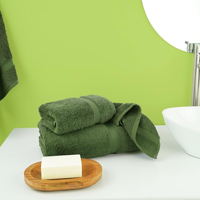 Chakir Turkish Linens 100% Cotton Personalized 3-Piece Set, Moss | Personalized - Image 2