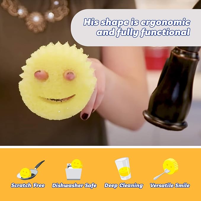 Scrub Daddy Original Dish Sponge Twin Pack, Smiley Face Sponges - Image 3