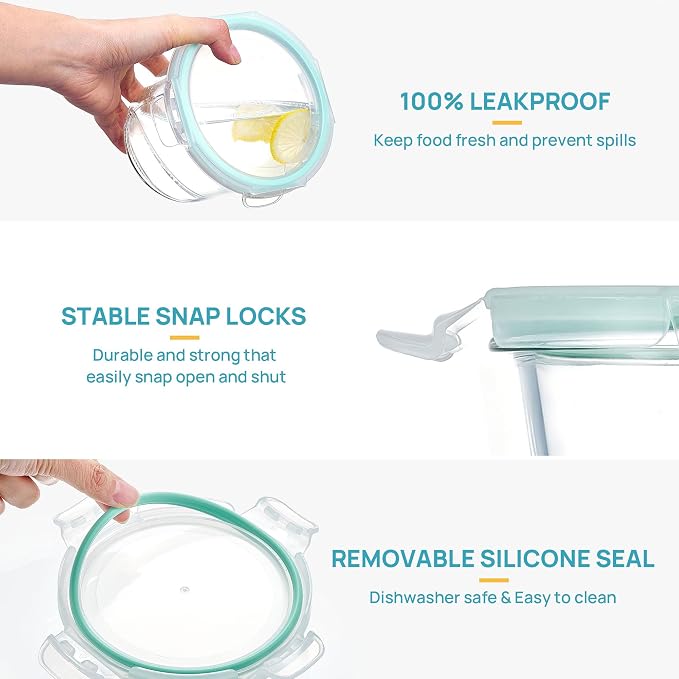 Vtopmart 5 Pack 3 Cup Glass Soup Container Set - Image 6