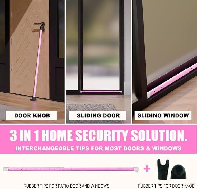 SECURITYMAN 3-in-1 Door Security Bar, Security Door Stoppers & Door Barricade – - Image 2