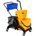 HOMCOM Mop Water Bucket Wringer Cart, Double Mop Bucket, 2 x 6.9 Gallon by HOMCOM
