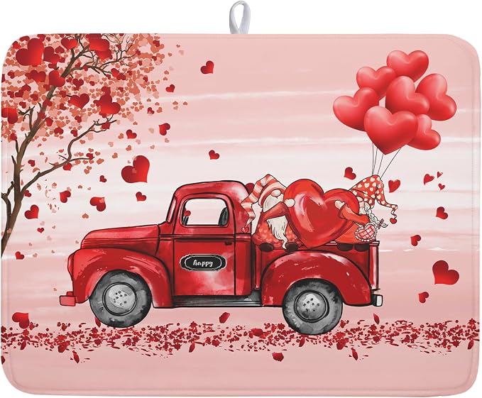 Valentine's Day Dish Drying Mats by Kawani