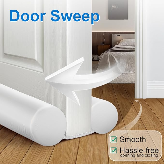 MAXTID Under Door Draft Stopper White 32Inch, Weather Stripping Door Seal | - Image 7