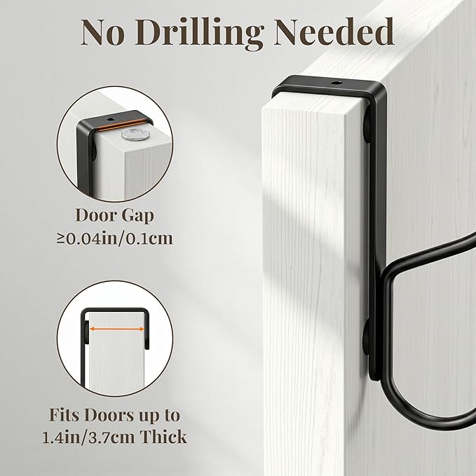 niffgaff Over Door Hook 2-Pack, Heavy Duty Door Hanger, Fits Interior Doors 1.4 - Image 4