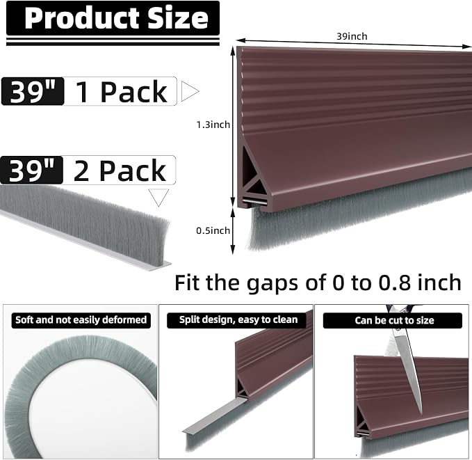 Esufeir 39”X2 Under Door Draft Stopper - Image 2