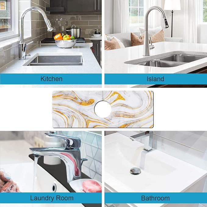 Kitchen Sink Splash Guard Faucet Mat Super Absorbent Fast Drying Mat Sink - Image 5