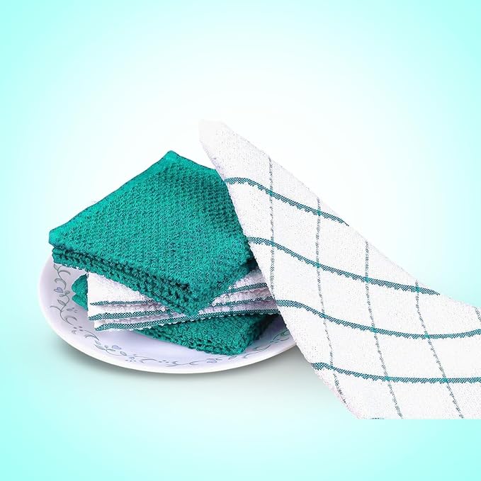 AMOUR INFINI Cotton Kitchen Dish Cloths Set of 8 – Highly Absorbent, Super Soft - Image 6