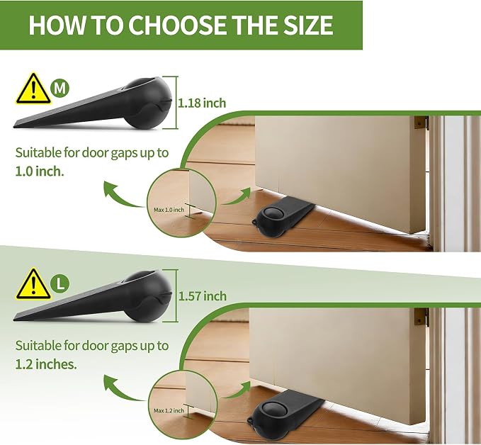Door Stoppers for Bottom of Door, 2-Cmobo Pack Black and Black | Magic Ball - Image 5