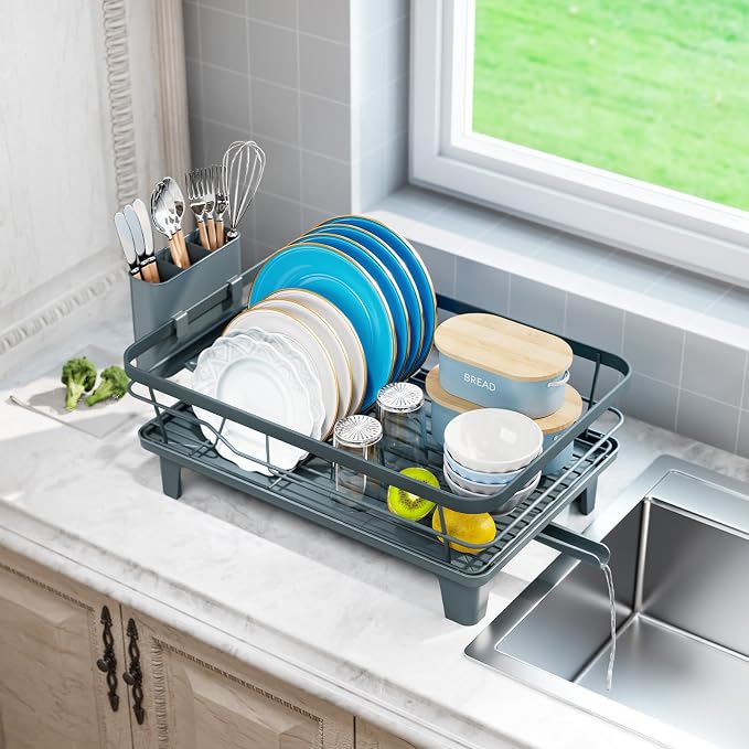 Urakify Dish Drying Rack for Kitchen Counter, 16.5" L x 12.2" W, Sink Dish Rack - Image 9