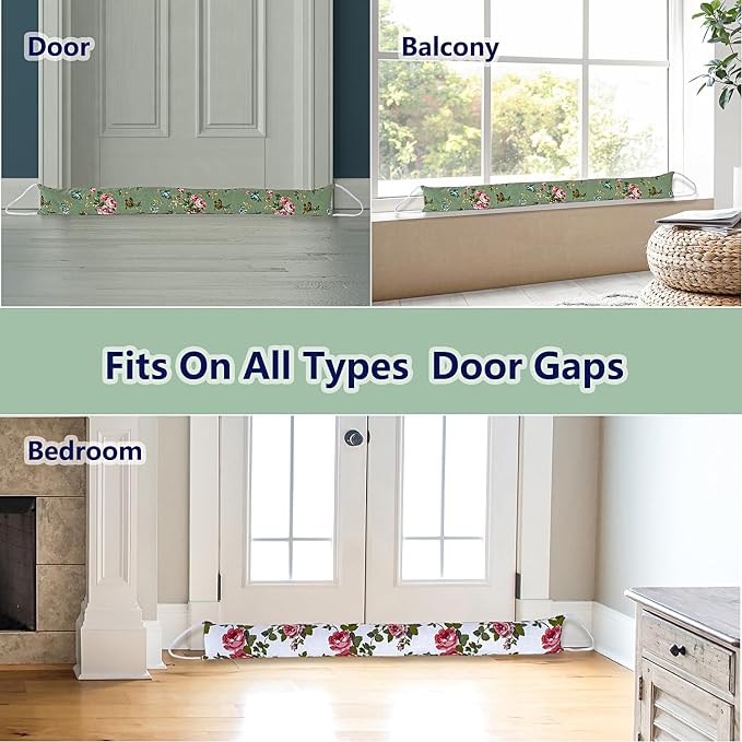 2 Pack 40 Inch 4 Inch Wide Under Door Blocker Door Draft Stopper, Bottom - Image 7