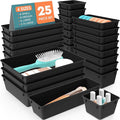 25 PCS Plastic Drawer Organizer Set, Makeup Organizers and Storage Bins | 4 by WOWBOX