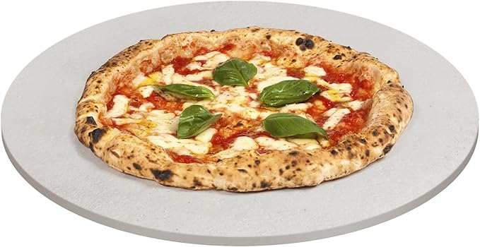 FibraMent-D Premium 13-5/8" x 3/4" Round Pizza Stone, Perfect for Home Ovens Bread, Pastries- Commercial Grade Delivering Superior Heat Retention and Even Cooking - Ranked 'BEST OVERALL PIZZA STONE'