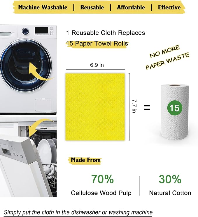 MoLKENE Swedish Dishcloths for Kitchen, 6 Pack Reusable Paper Towels | - Image 5