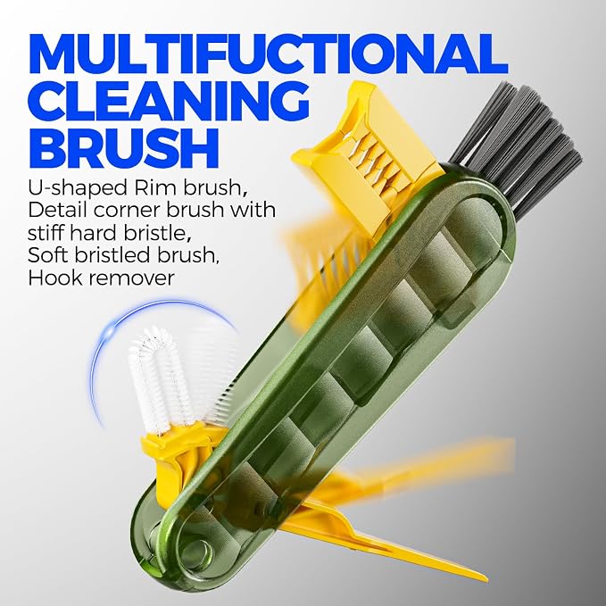 Holikme 6 Pack 4 in 1 Cup Lid Cleaning Brush 3 Straws Bottle Brush, Olive | 4 - Image 3