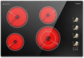 Karinear Electric Cooktop 30 Inch, 4 Burners Electric Stove Top, Built-in Radiant Cooktop with Expandable Burner, Knob Control, Safety Lock, Timer, 6700W 220~240V Hard Wired(No Plug)