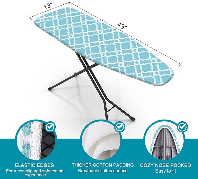 Ironing Board Cover and Pad, Standard Size 12" x 42" Iron Board Replacement - Image 2