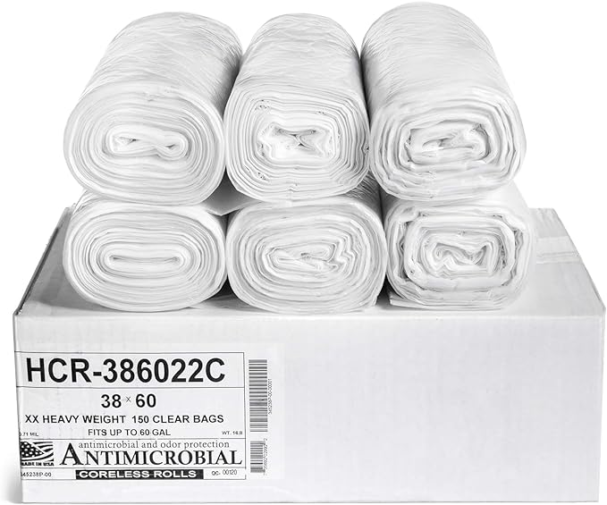 Aluf Plastics 55-60 Gallon Clear Trash Bags by AlufPlastics