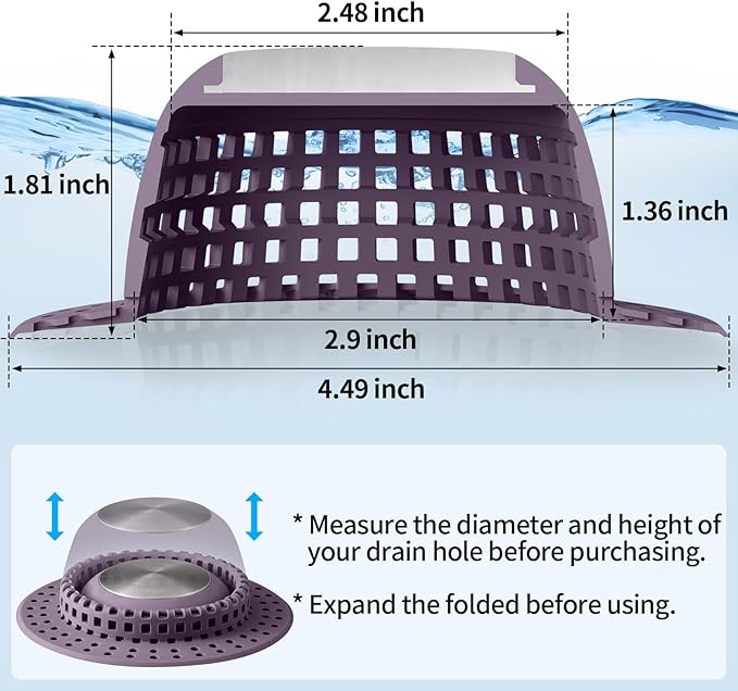 Aluvor Shower Drain Hair Catcher Bathtub Drain Cover Sink Drain Protector | - Image 4