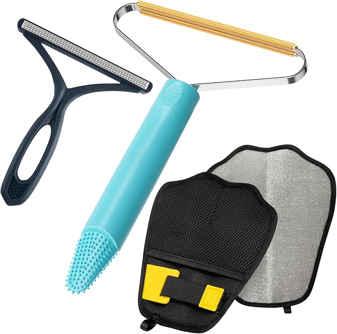 3-Pack Pet Hair Remover Carpet Rake, Dog Cat Hair Remover, Carpet Scraper | Pet by ACUDSA