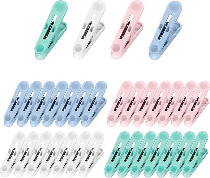 32Pcs Colored Clothes Pins Plastic Laundry Clips, Package Clips | Whether by Unknown