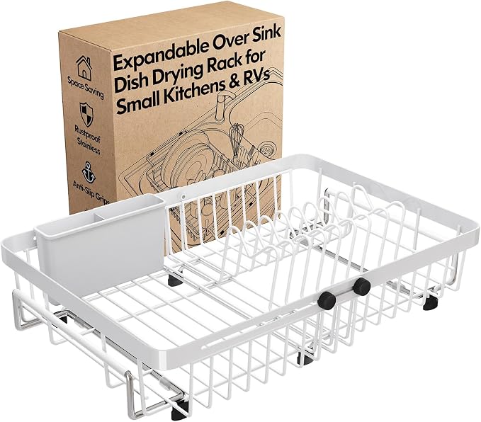 White Dish Drying Rack Over The Sink by MAJALiS