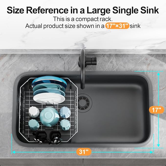 GSlife Small in Sink Dish Drying Rack - Image 8