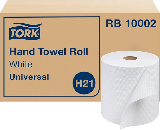 Tork Paper Hand Towel Roll White H21, 100% Recycled Fiber, 6 Rolls x 1000 ft by Tork