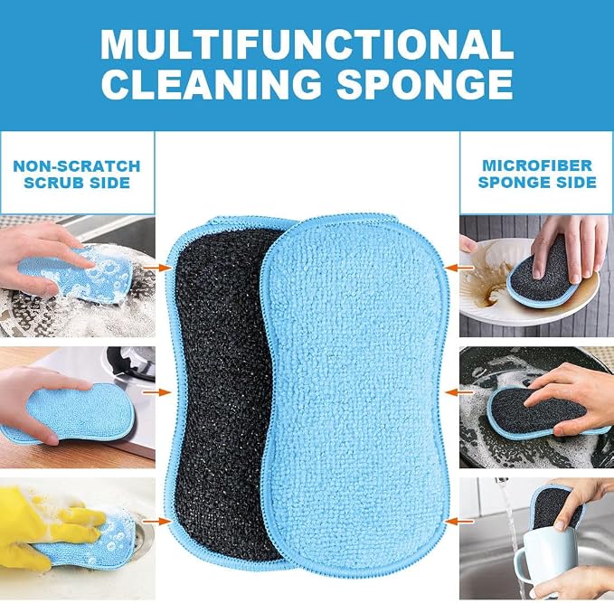 HOMEXCEL Dish Sponge 12 PK, Microfiber Kitchen Sponges - Image 3