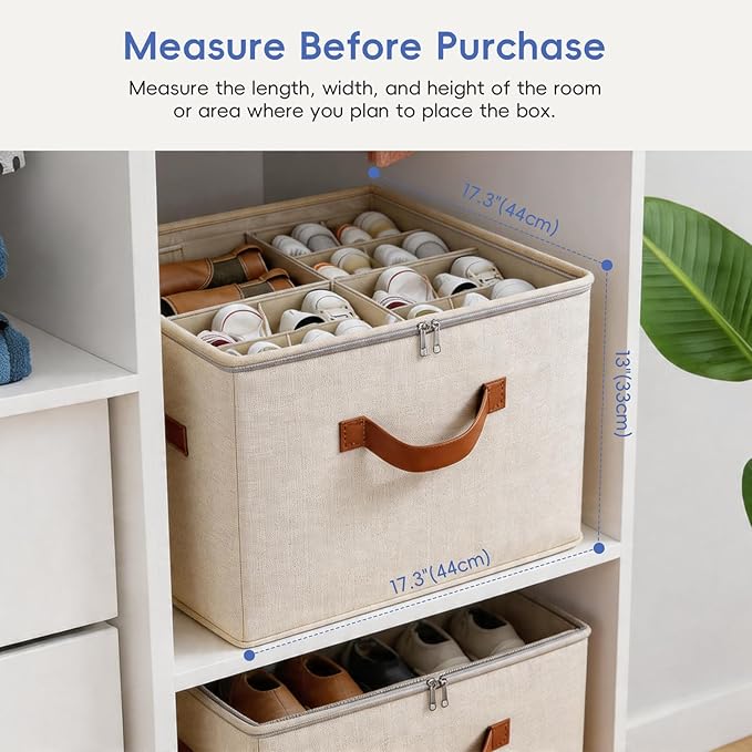 Shoe Organizer Box 2 Pack, Shoe Storage Organizer - Image 2