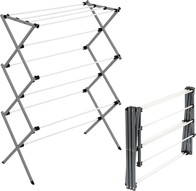 Honey-Can-Do 6-Tier Collapsible Clothes Drying Rack, then folds flat to 3 in. by Honey-Can-Do