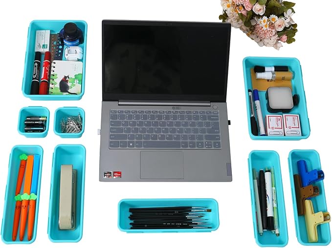 Kutesna 15PCS Interlocking Drawer Organizer, Plastic Desk Organizer Set | - Image 7
