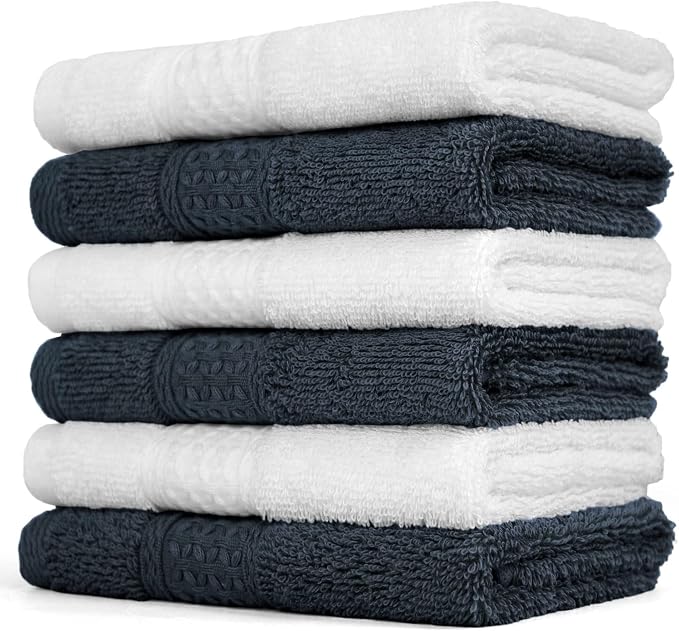 Cleanbear Extra Soft Wash Cloths Washcloths Set 6-Pack, 13 x 13 Inches | 100% by Cleanbear