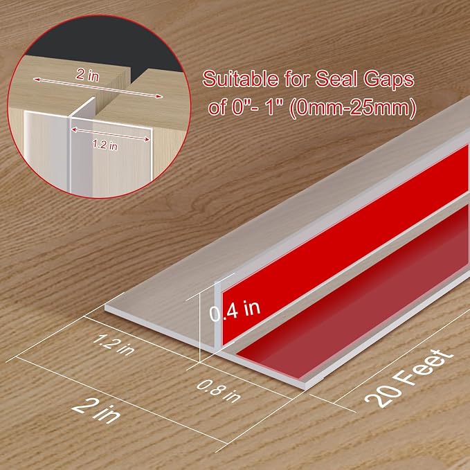 Benory T-Shaped Silicone Door Weather Stripping, energy loss, and outside noise - Image 3